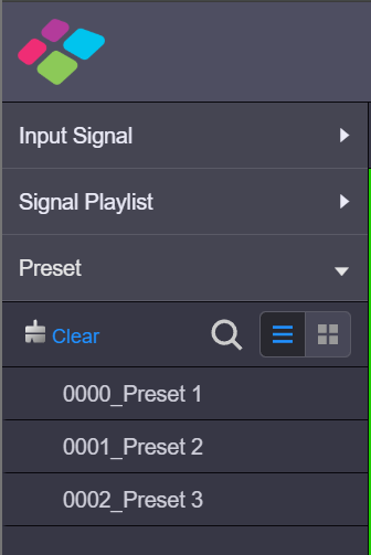 Preset switching