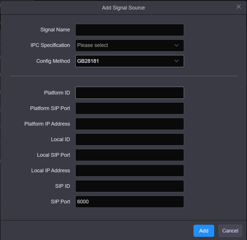 Config Method -GB28181