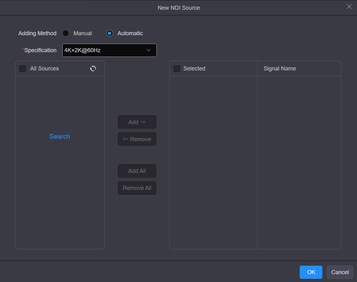 Automatically add NDI sources