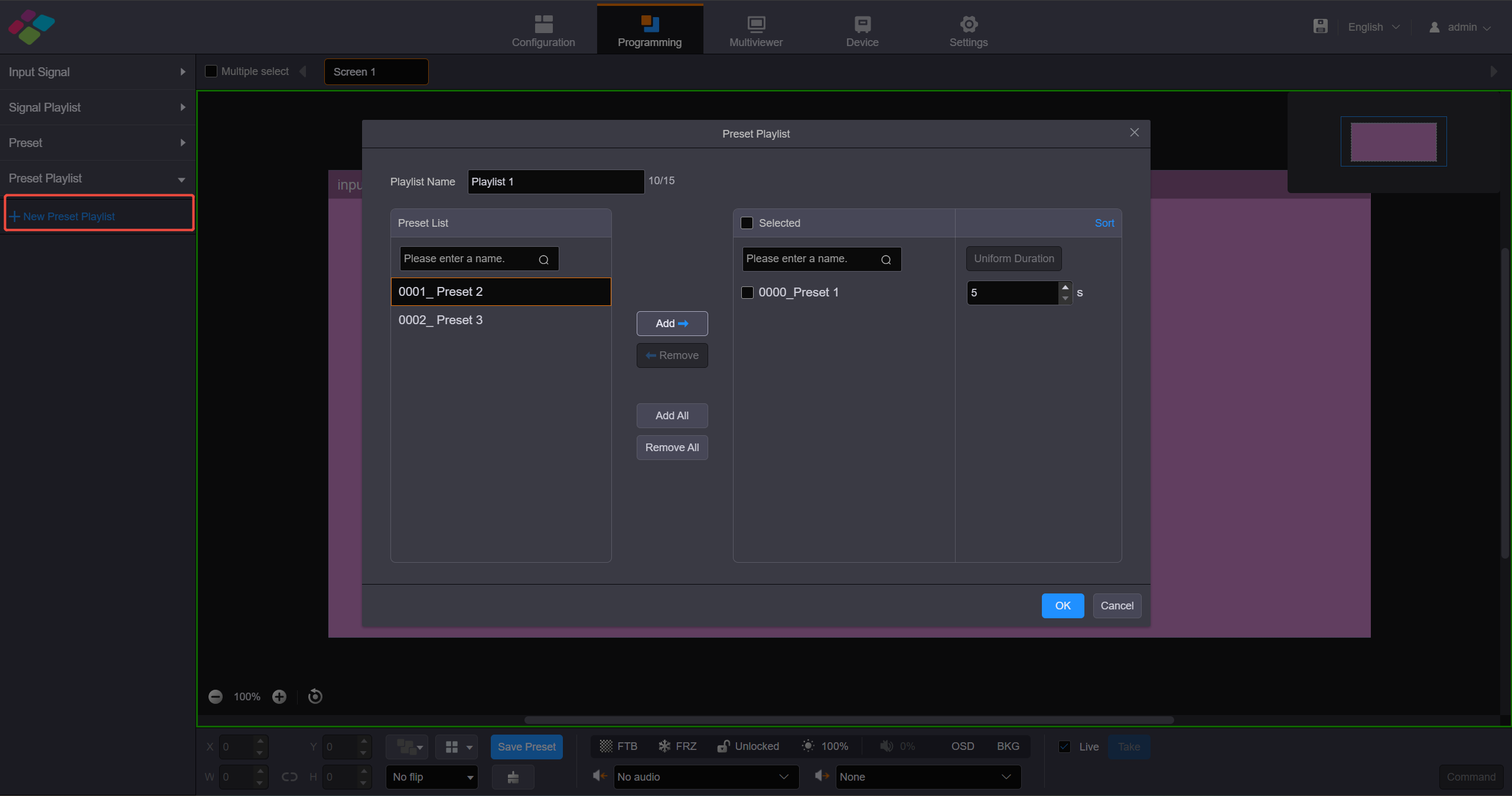 Set Preset Playlists