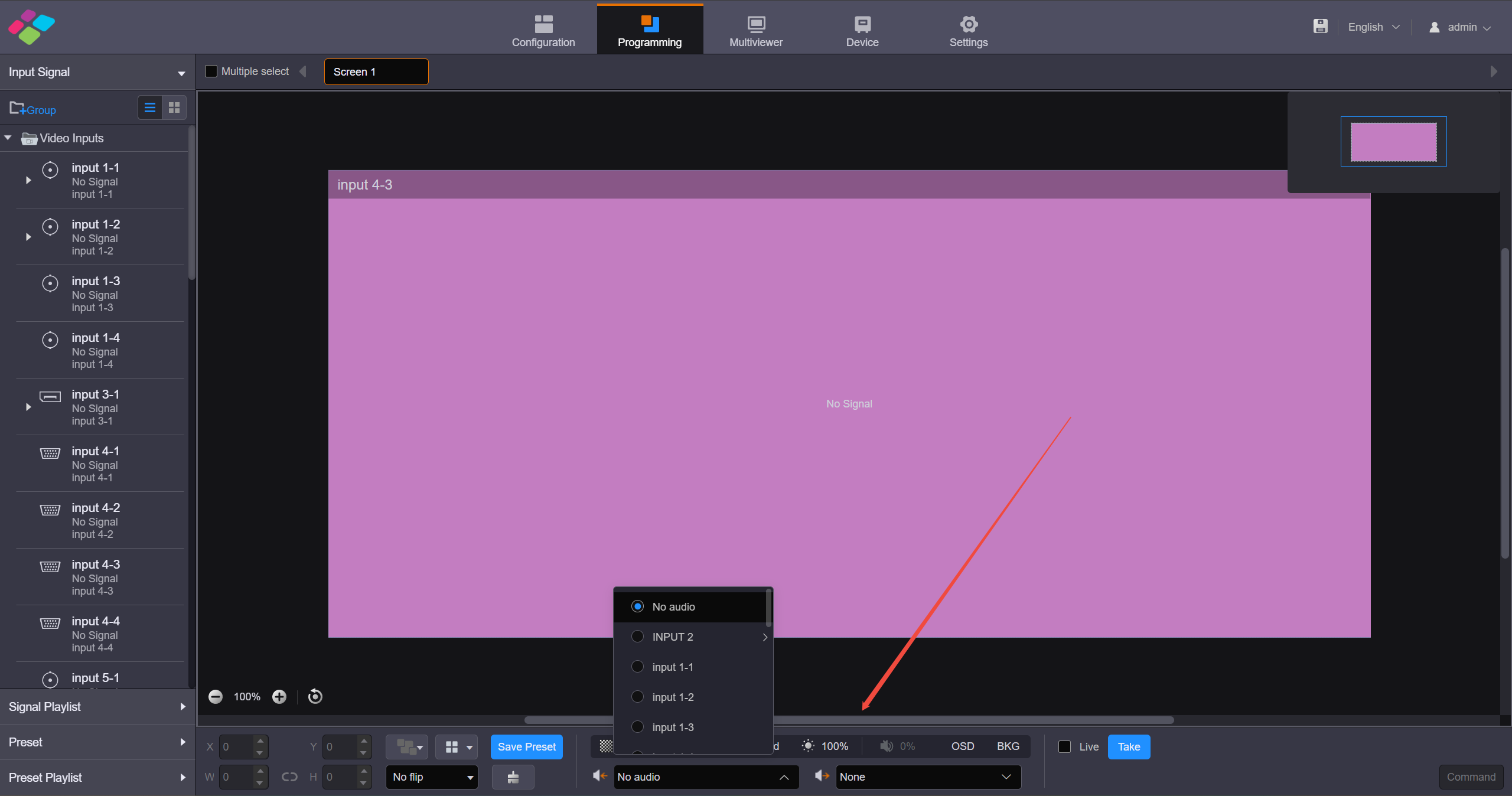 Set input and output audio